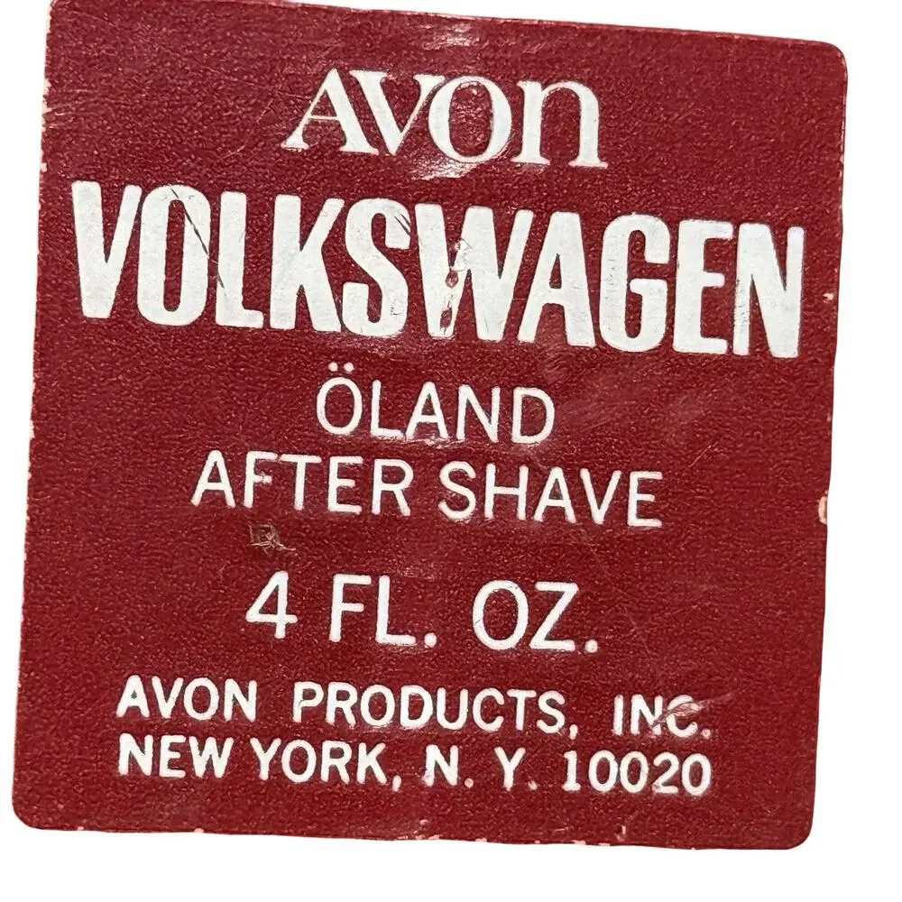 Avon Vintage Volkswagon Bug Car Red Collectible Bottle Cologne Glass Empty